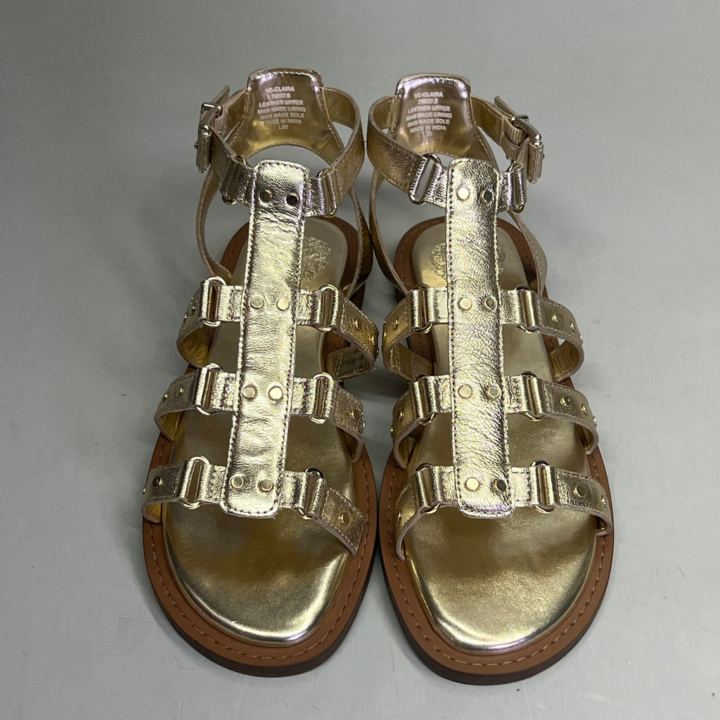 VINCE CAMUTO Leather Studded Gladiator Sandals Women's Sz 10M Egyptian Gold