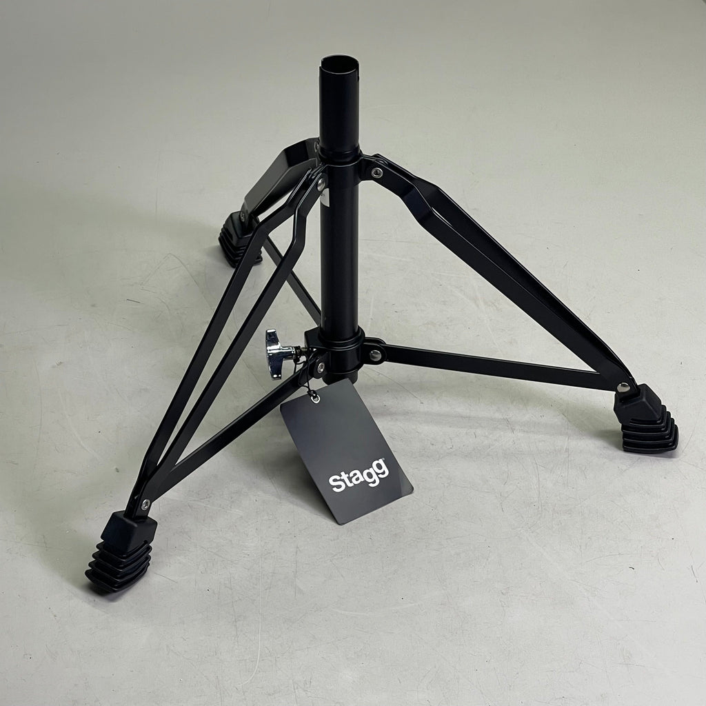 STAGG Drum Throne Vinyl Double Braced Adjustable Height Black DT-32BK