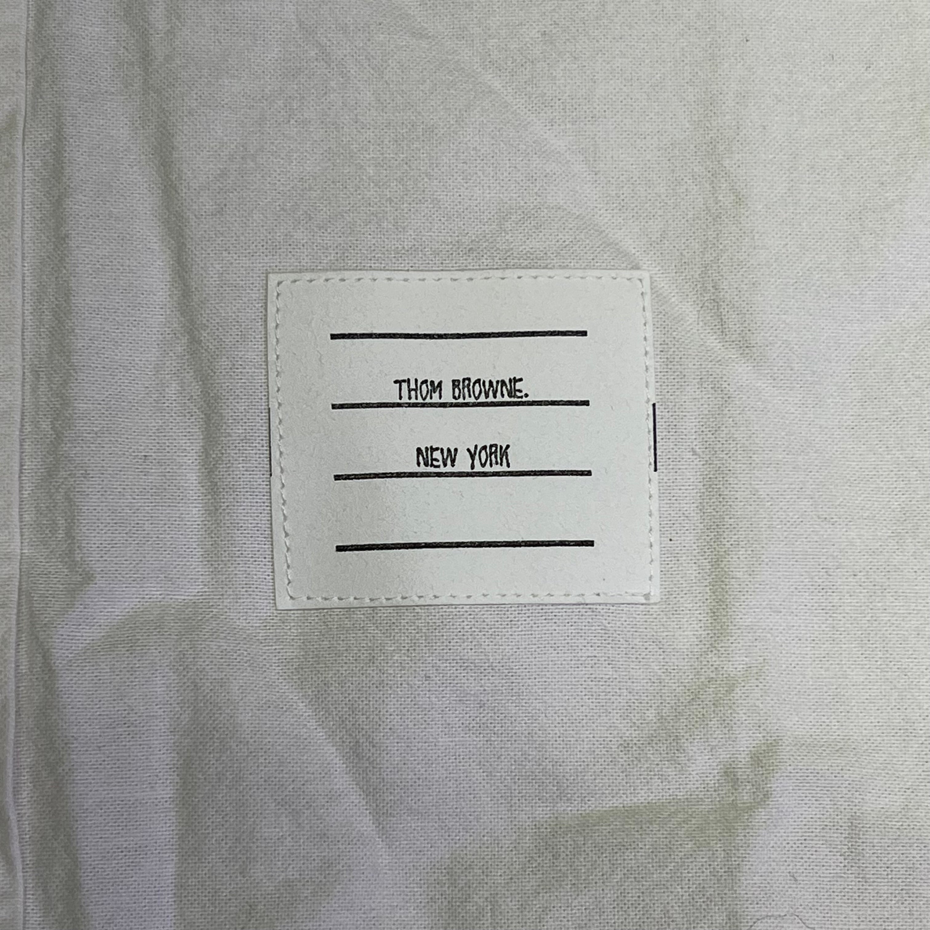 THOM BROWNE 4-Bar Stripe Curved Hem Button Up Shirt Mens Sz 2 White (Pre-Owned)