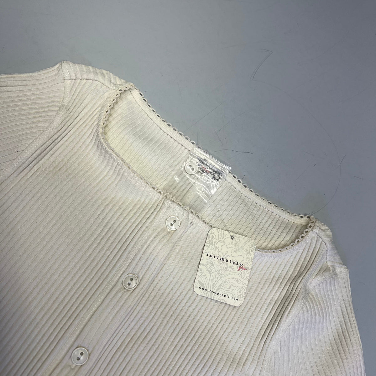 FREE PEOPLE Ribbed Cap Sleeve Most Wanted Cardi Women's Sz S Ivory 92736032