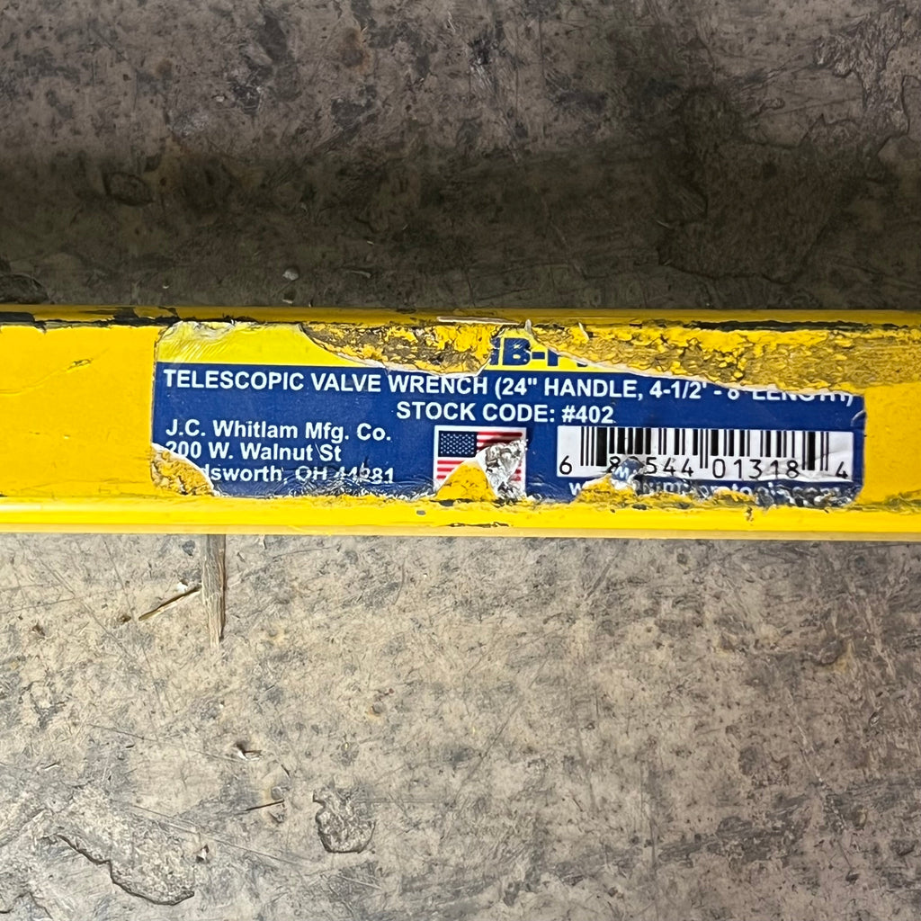 PLUMB-PRO Telescopic Valve Wrench 24" Handle 3-1/2' 402 Yellow
