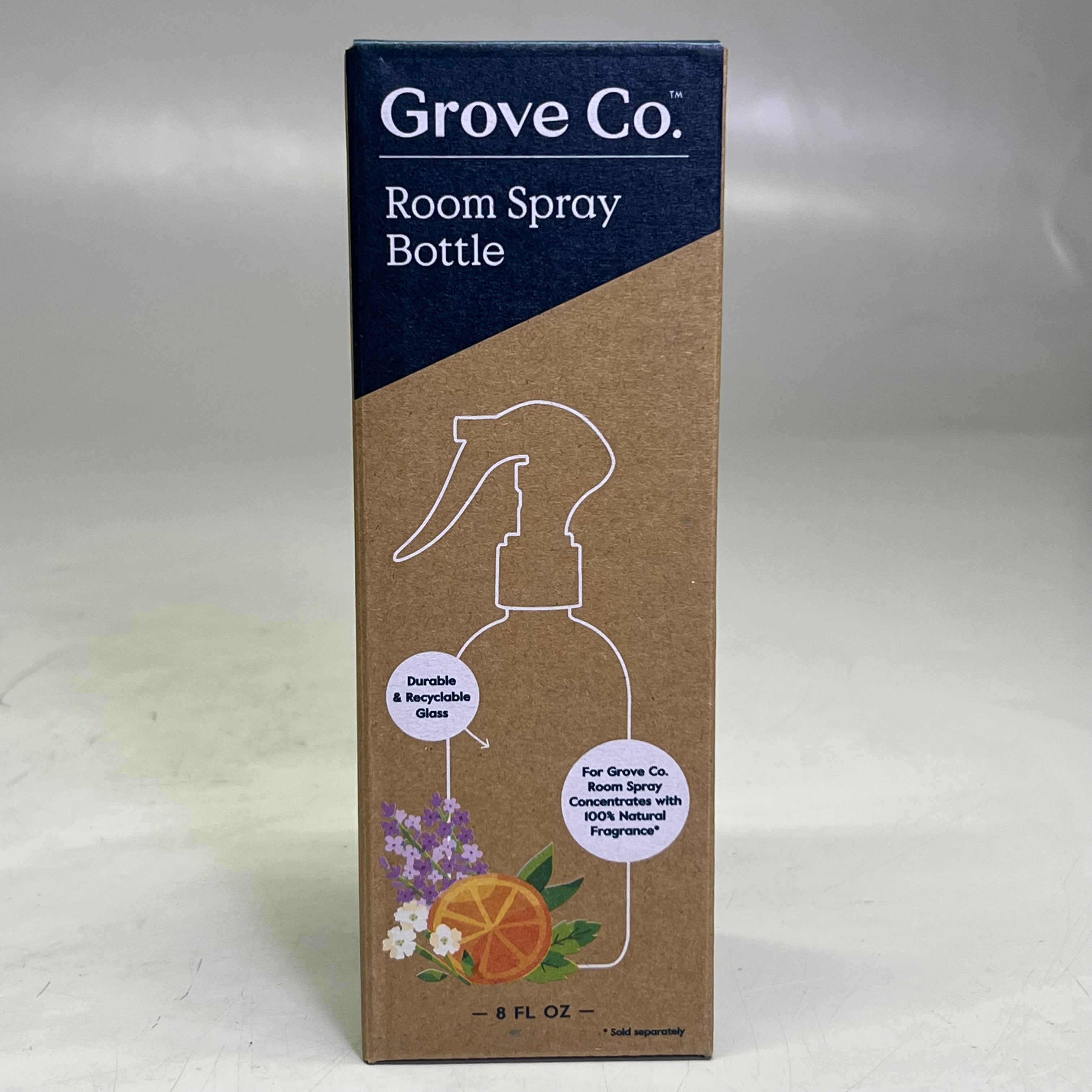 GROVE CO (4 PACK) Reusable Room Spray Bottle 8 fl oz, Clear Glass GR-324-9852