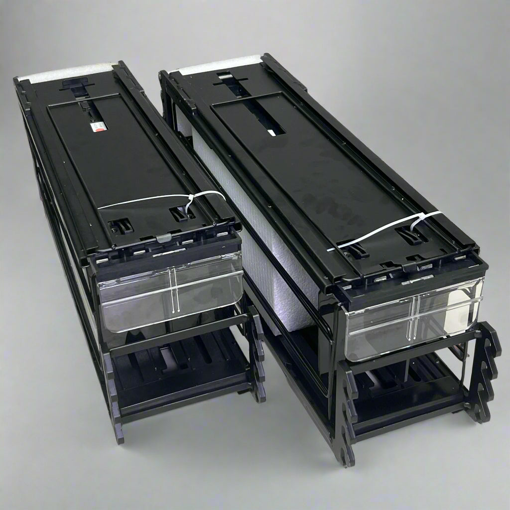 STEPHEN GOULD CORP (4 PACK) 18.67" Slim Line Double Pushers Tray With Bed Black