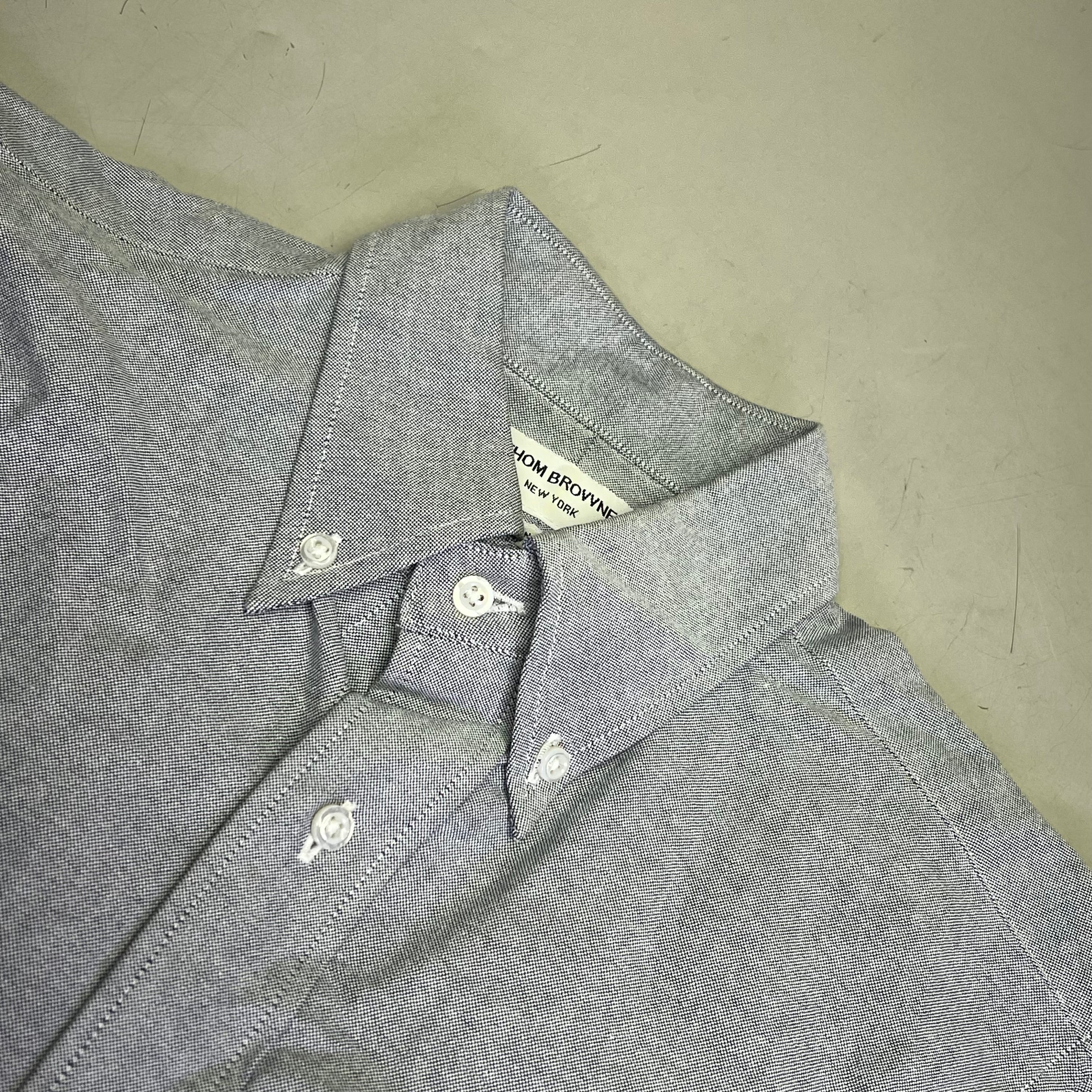 THOM BROWNE Embroidered Koi Fish Button Up Shirt Designer Sz 1  Blue (Pre-Owned)