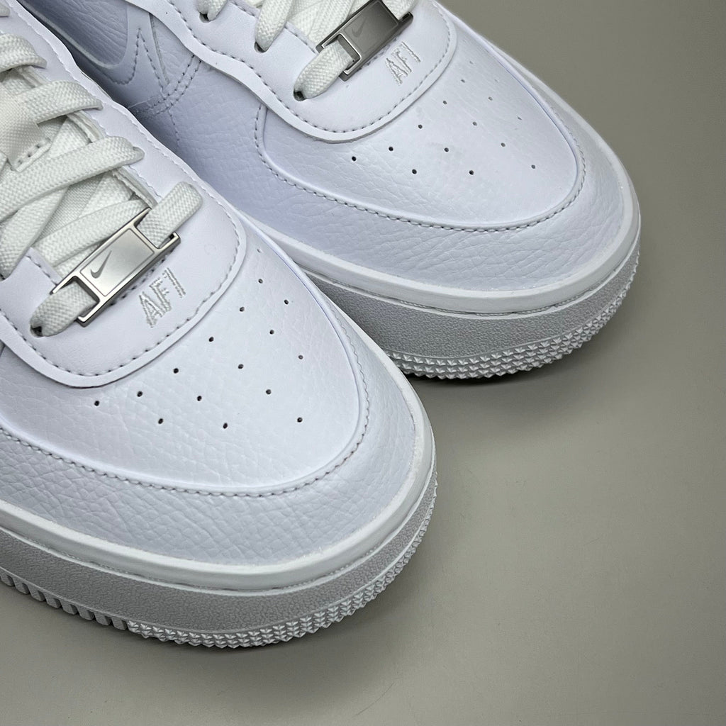 NIKE Air Force 1 PLT.AF.ORM Tapered Toe Shoes Sz Women's 9 White/Pink/Blue FN7180-100