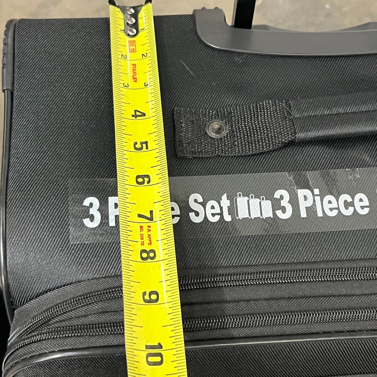 DEJUNO (3 PACK) Lightweight Expandable Spinner Luggage Suitcase Set Black 2302DJBF