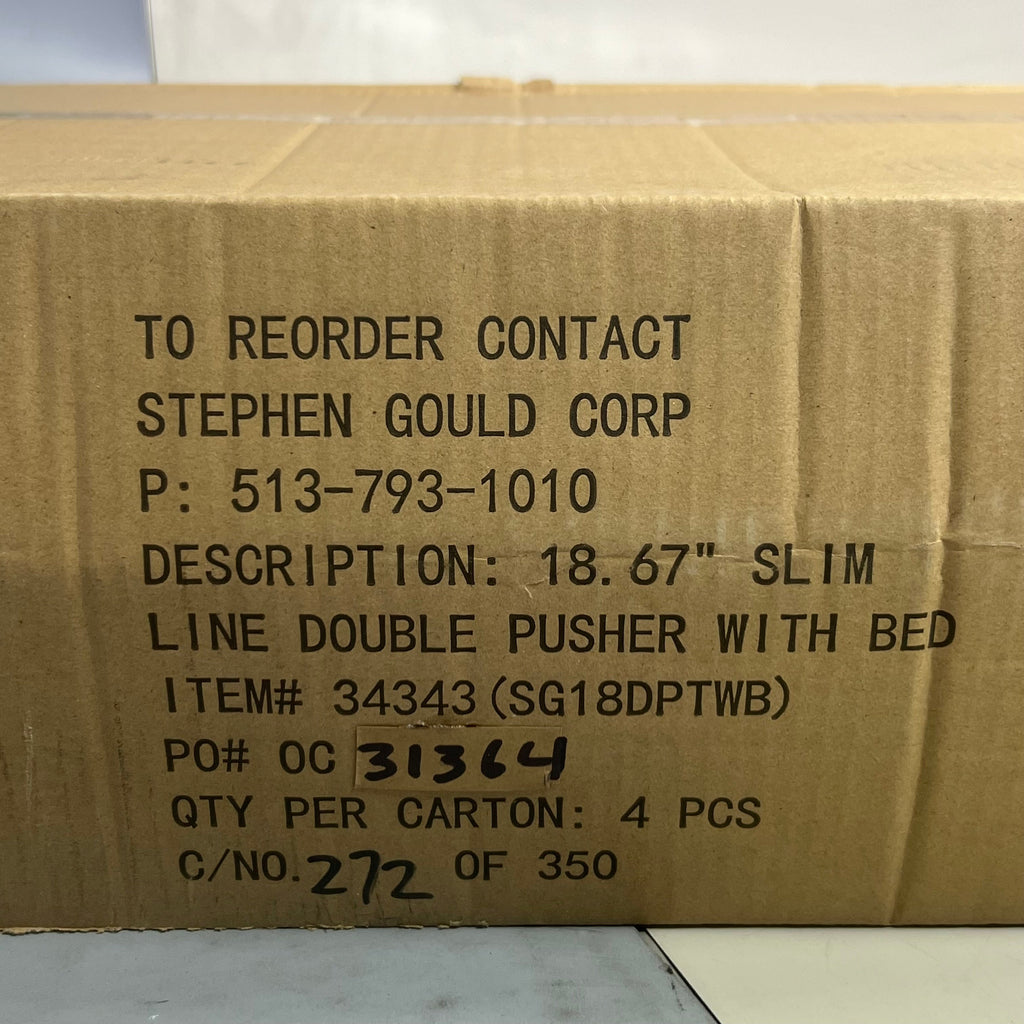 STEPHEN GOULD CORP (4 PACK) 18.67" Slim Line Double Pushers Tray With Bed Black