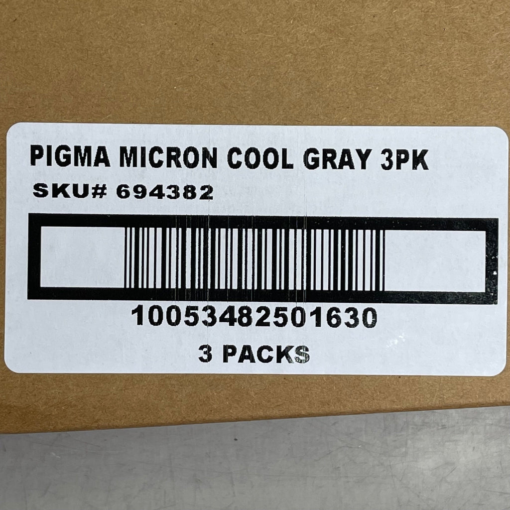 SAKURA (3-PACK) Pigma Micron Pens 0.25mm, 0.45mm, 0.60mm Cool Gray 50163