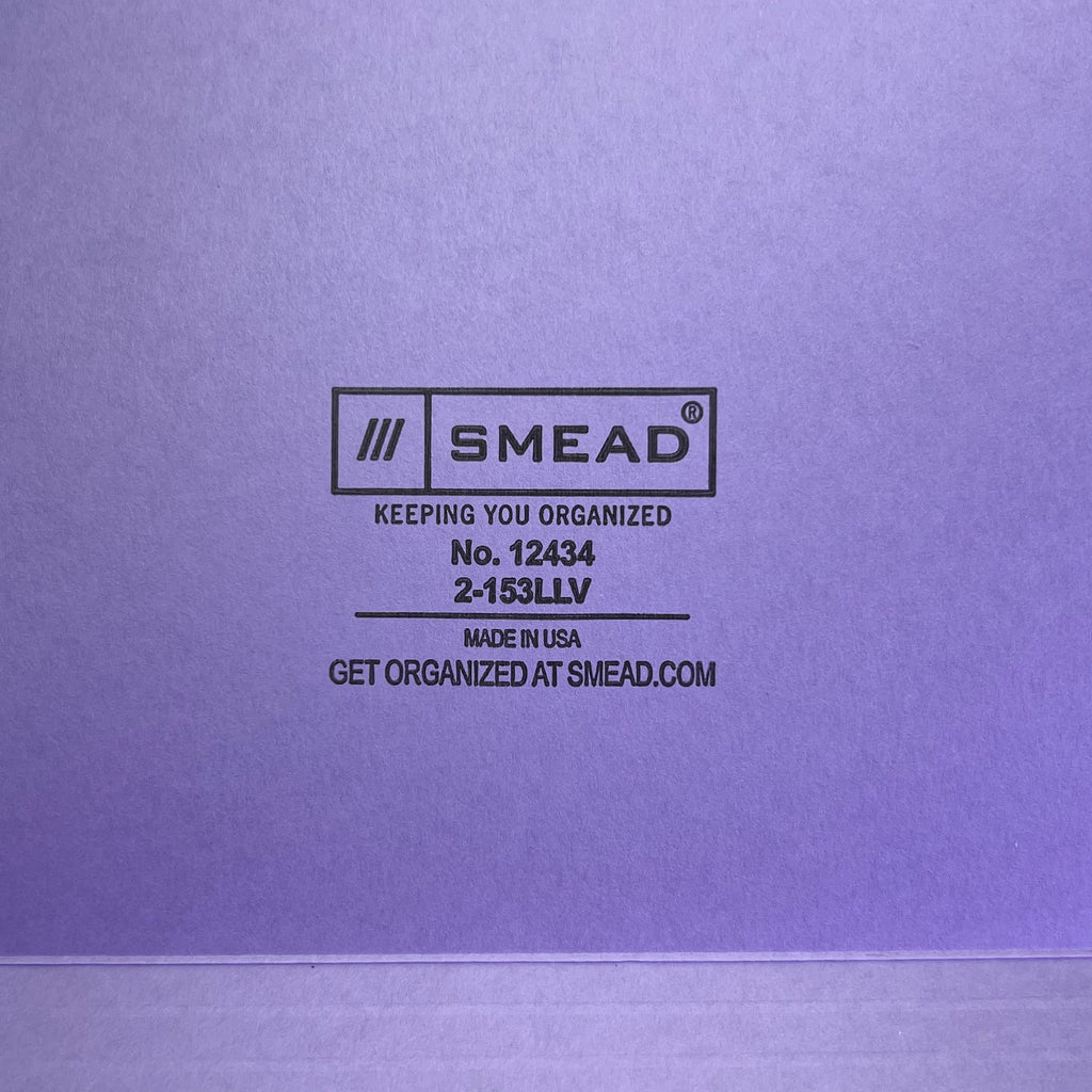 SMEAD (100 PACK) Reinforced File Folder Letter Sz 1/3 Cut Tab Lavender 12434