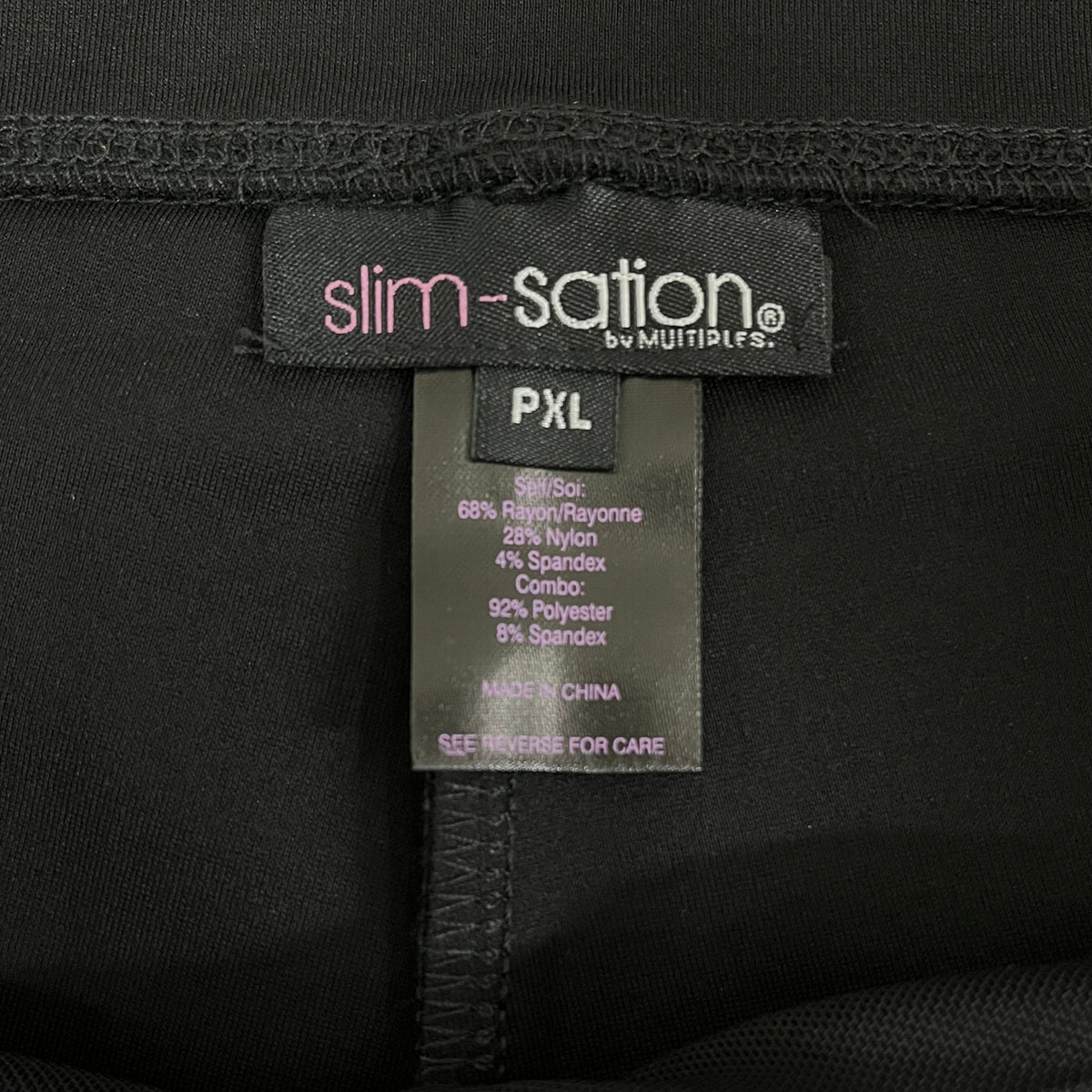 MULTIPLES Legging Petite Women's Sz PXL Black M9031P