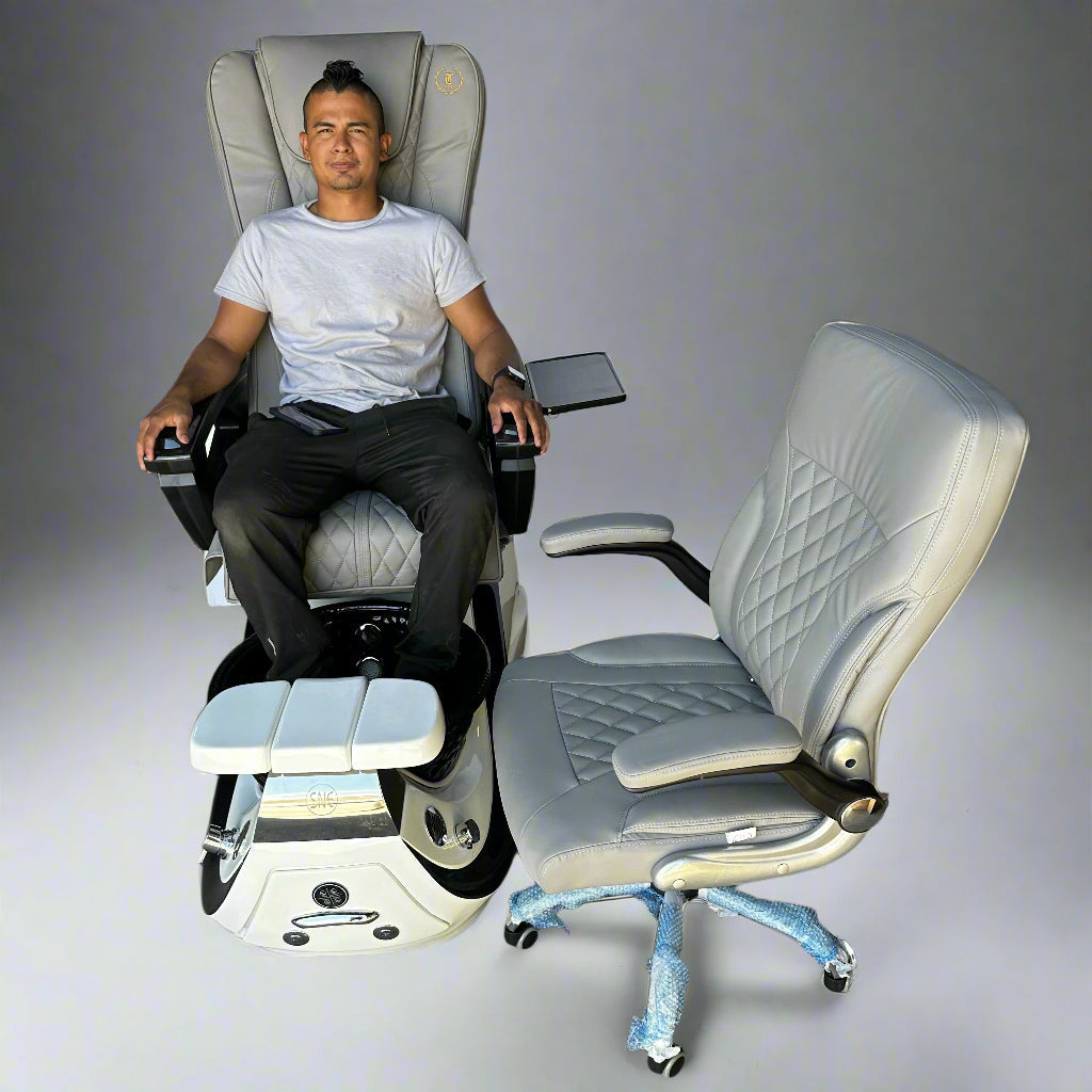 SNE Dolphin Pedicure Spa Tub Light Grey 2024 model SNE 201 W/ Rolling Chair
