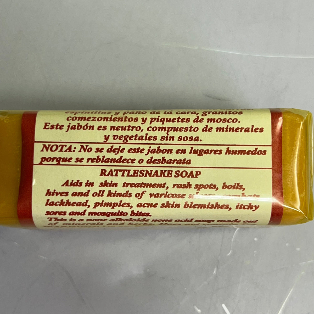 JABON DE ACEITE (3 PACK) Vibora De Cascabel Rattlesnake Soap 4.93 oz Yellow