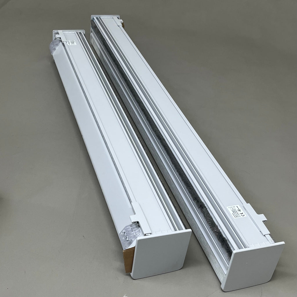 Power Blinds (2 PACK) 34 x 46 1/4 Light Grey Brushed Pattern