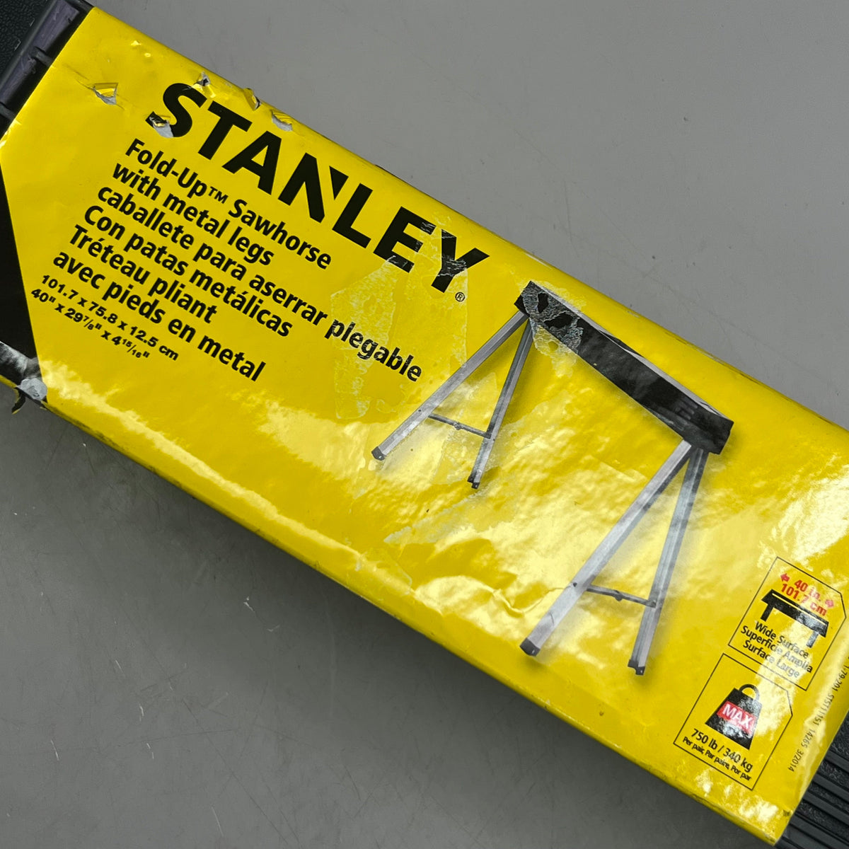 STANLEY Foldup Sawhorse W/ Metal Legs 40" L x 30.5" H ,STST11151 Black & Yellow