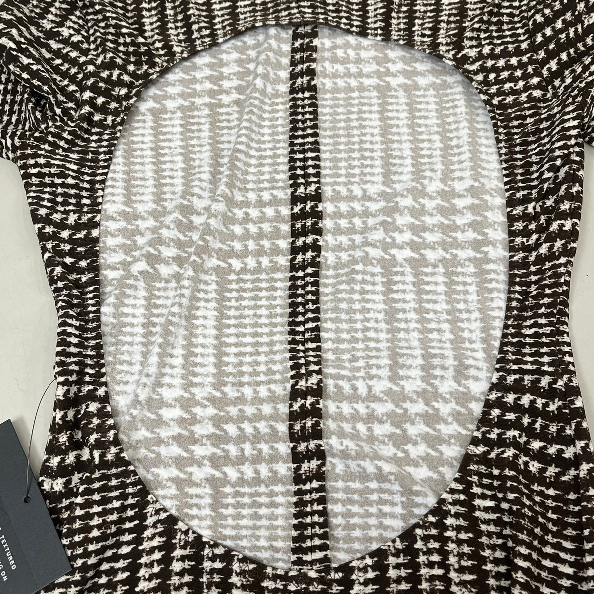 NORMA KAMALI Sleeve Open Back Catsuit Footsie Women's Sz S/36 Chocolate Plaid