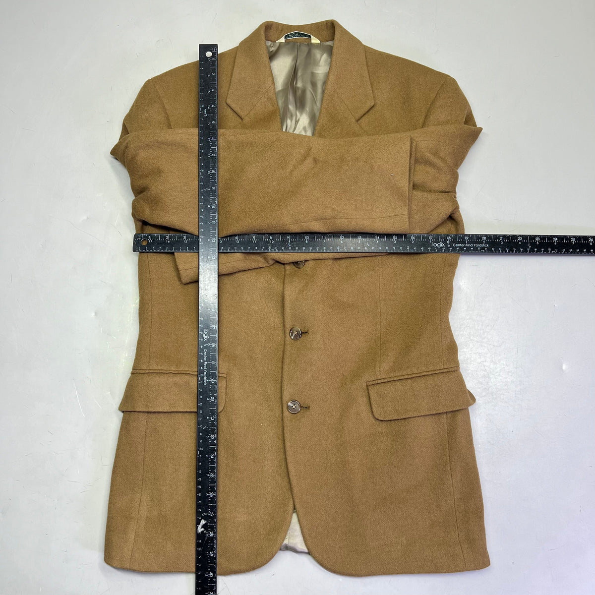 EVAN-PICONE Silk Lining Wool Outer Shell Blazer Men's Sz 36R Khaki Brown (Used)