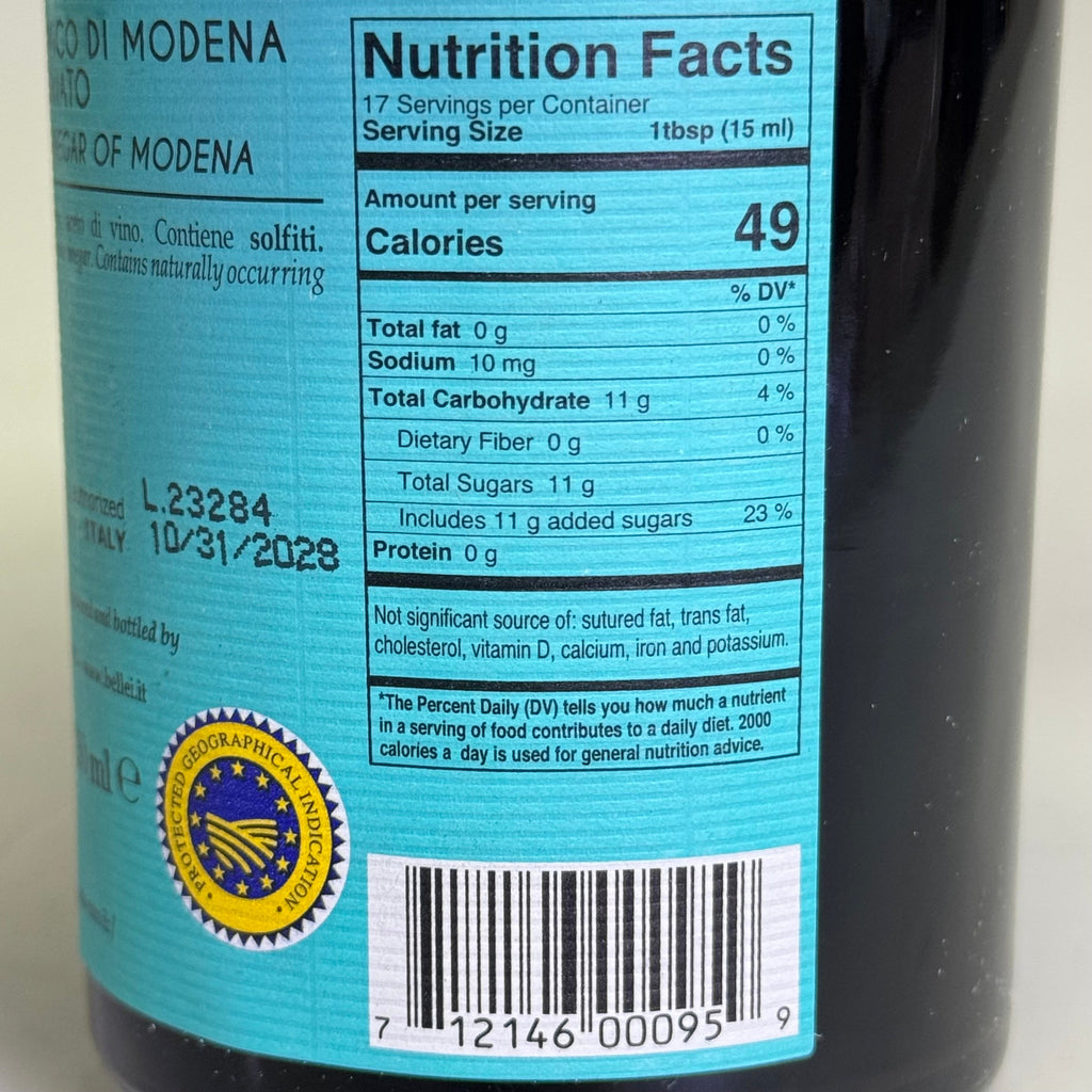 BELLEI Aged Balsamic Vinegar of Modena 8.45 fl oz, Precious Blue BB:10/28
