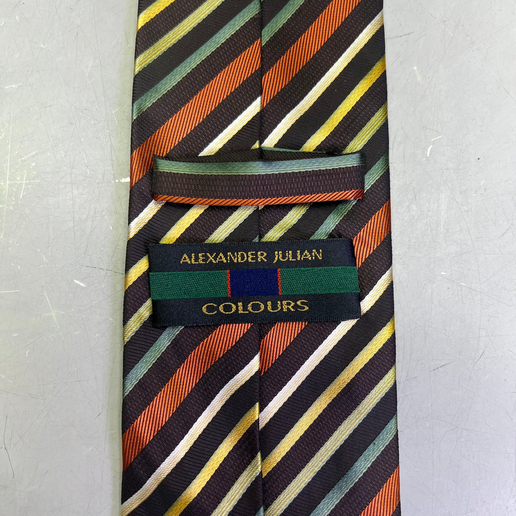 ALEXANDER JULIAN COLOURS 100% Polyester Stripe Design 60" Brown/Multicolor