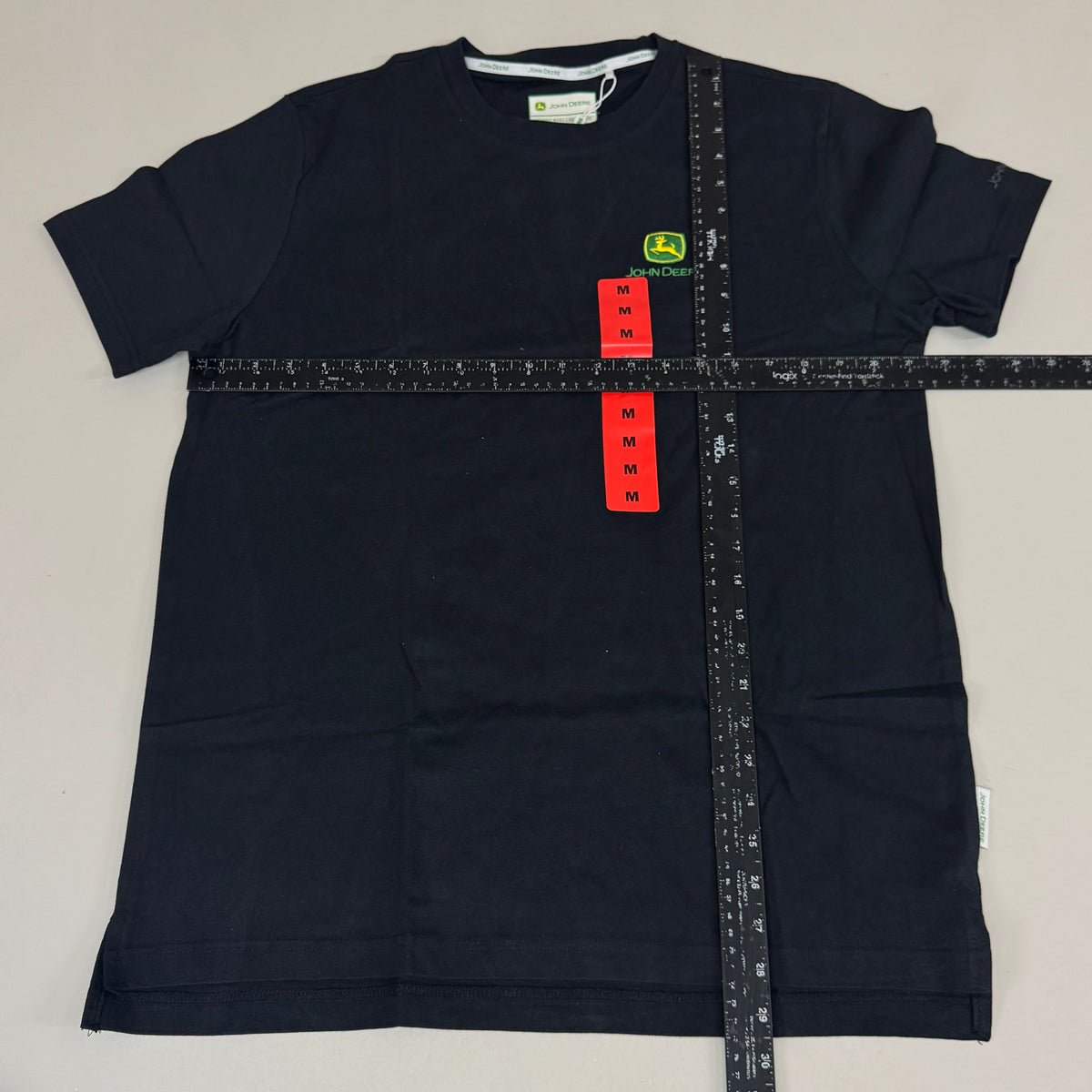 JOHN DEERE Embroidered Logo Short Sleeve Tee Shirt Men's Sz M Black 1896842