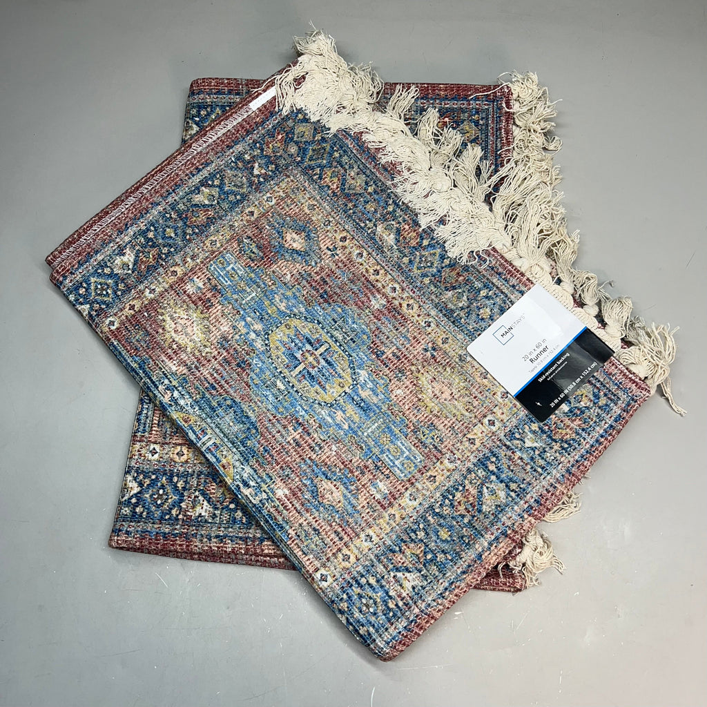 MAINSTAYS (2 PACK) Indoor Polyester Runner Rug 20"x60" Vintage Red MSS2100946517002