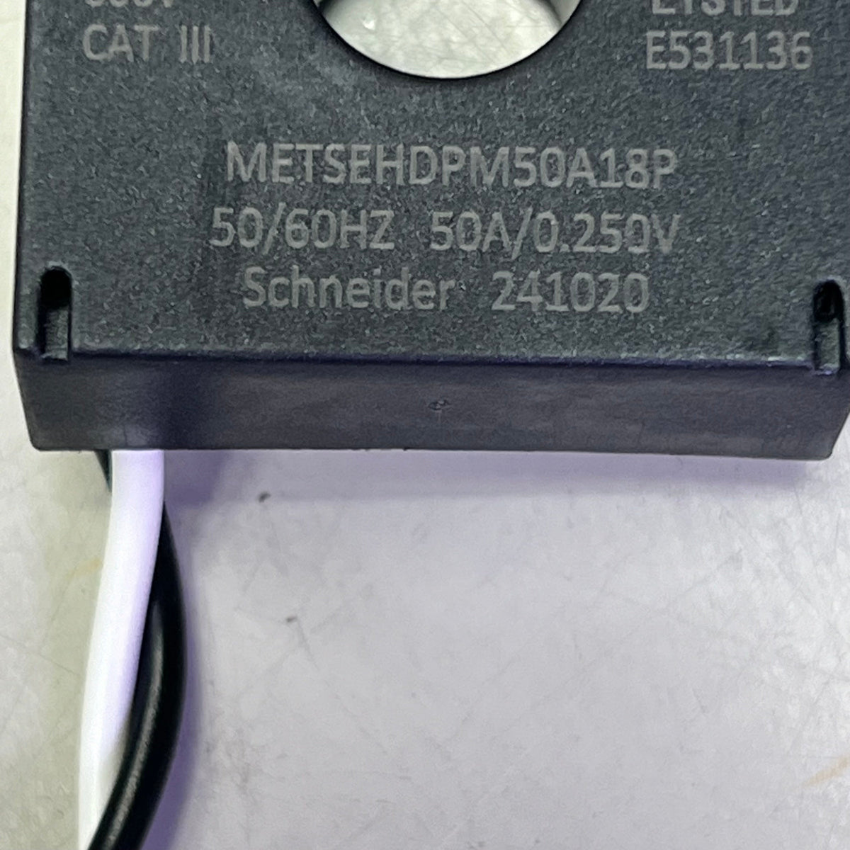 SCHNEIDER ELECTRIC Split Core Current Transformer  50A CT 16" Lead METSEHDPM150A16