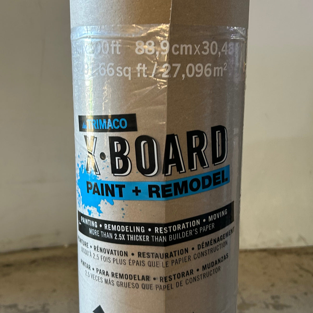 TRIMACO X-Board Lightweight Surface Protector  35"x100' (Slightly Dirty) Brown 12370/9