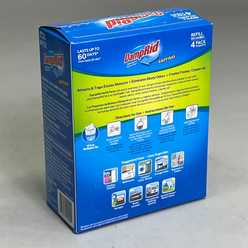 DAMPRID (2 PACK) 10.5 oz Fragrance Free Moisture Absorber Refill (4-Count)
