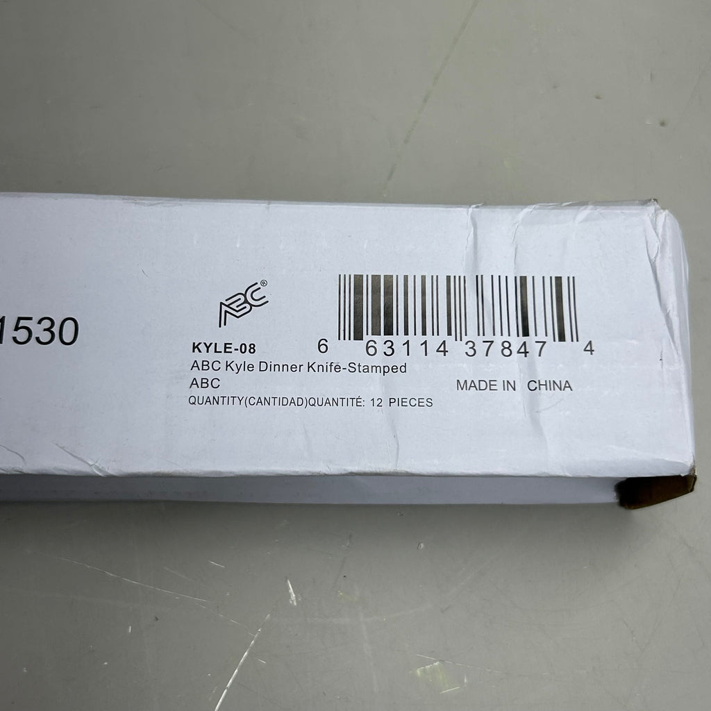 ABC (12 Pack) Stainless Steel Kyle Dinner Stamped Knives 8.5" KYLE-08 (New Other- Distressed Packaging)