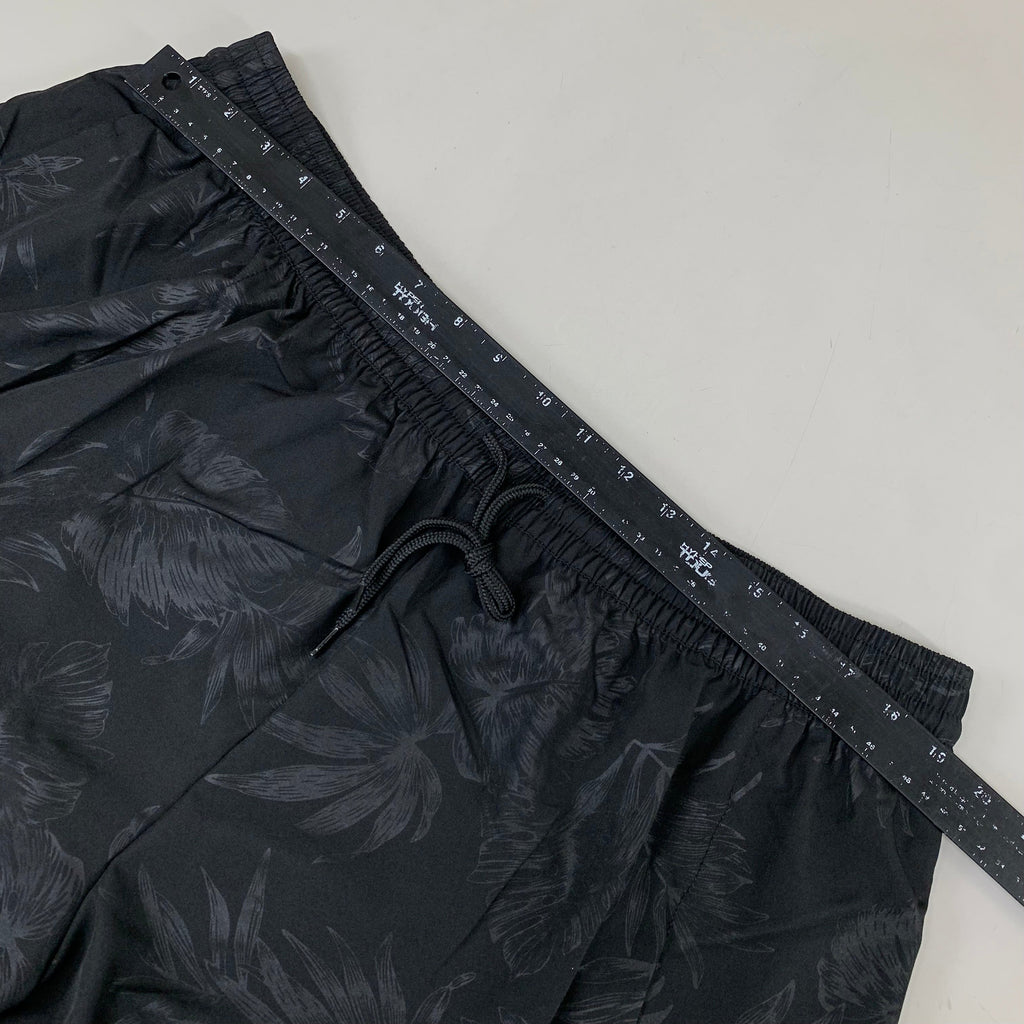 RAYA SUN Stretch Swim Style Shorts W/ Flower Design Women's 2X Black/Gray