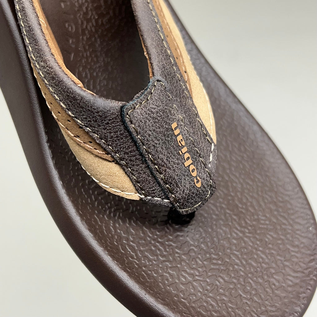 COBIAN Compass Synthetic Leather Strap Sandals Men's Sz 11, EU 44 Chocolate COM25-201-11