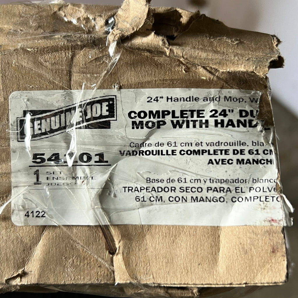 GENUINE JOE Handle & Mop Sz 24", Natural Wood 54101 (New Other, Distressed Box)