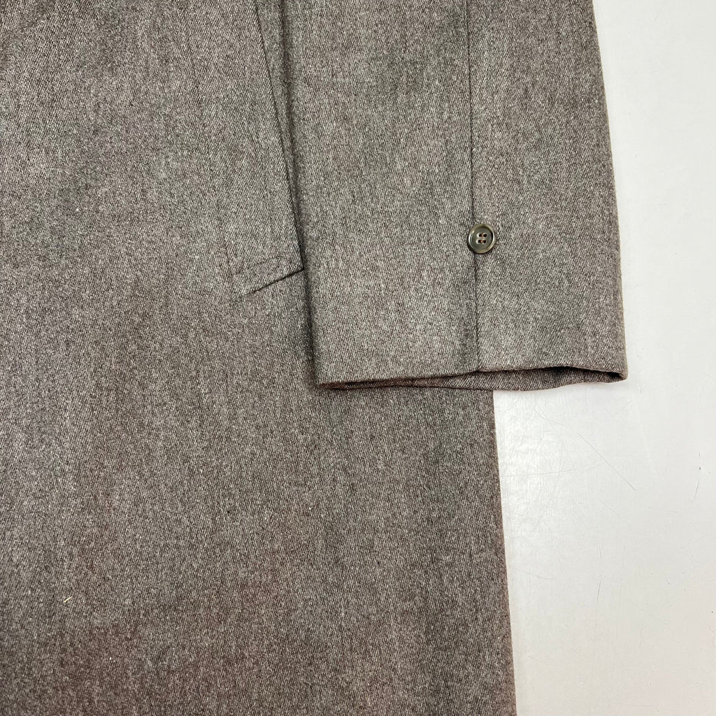 PHIL'S ASTORIA Wool Trench Coat Made In USA Men's Sz M Heather Brown