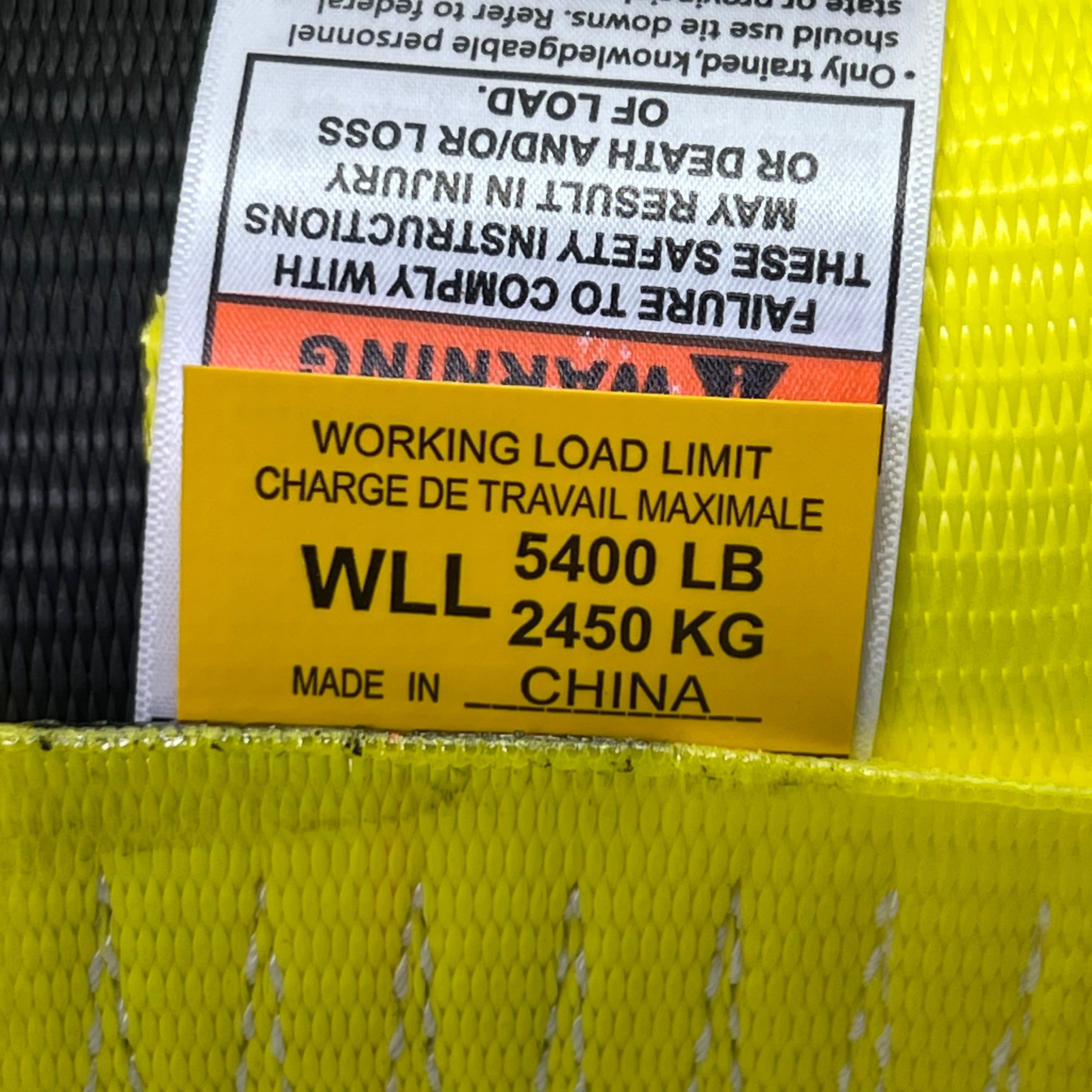 ANCRA Winch Strap 5400 lb Load Limit Sz 4" W X 30' L Binder Yellow 3795-10-30