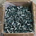 1 Box of Metal Fasteners Approx 1" L, Silver