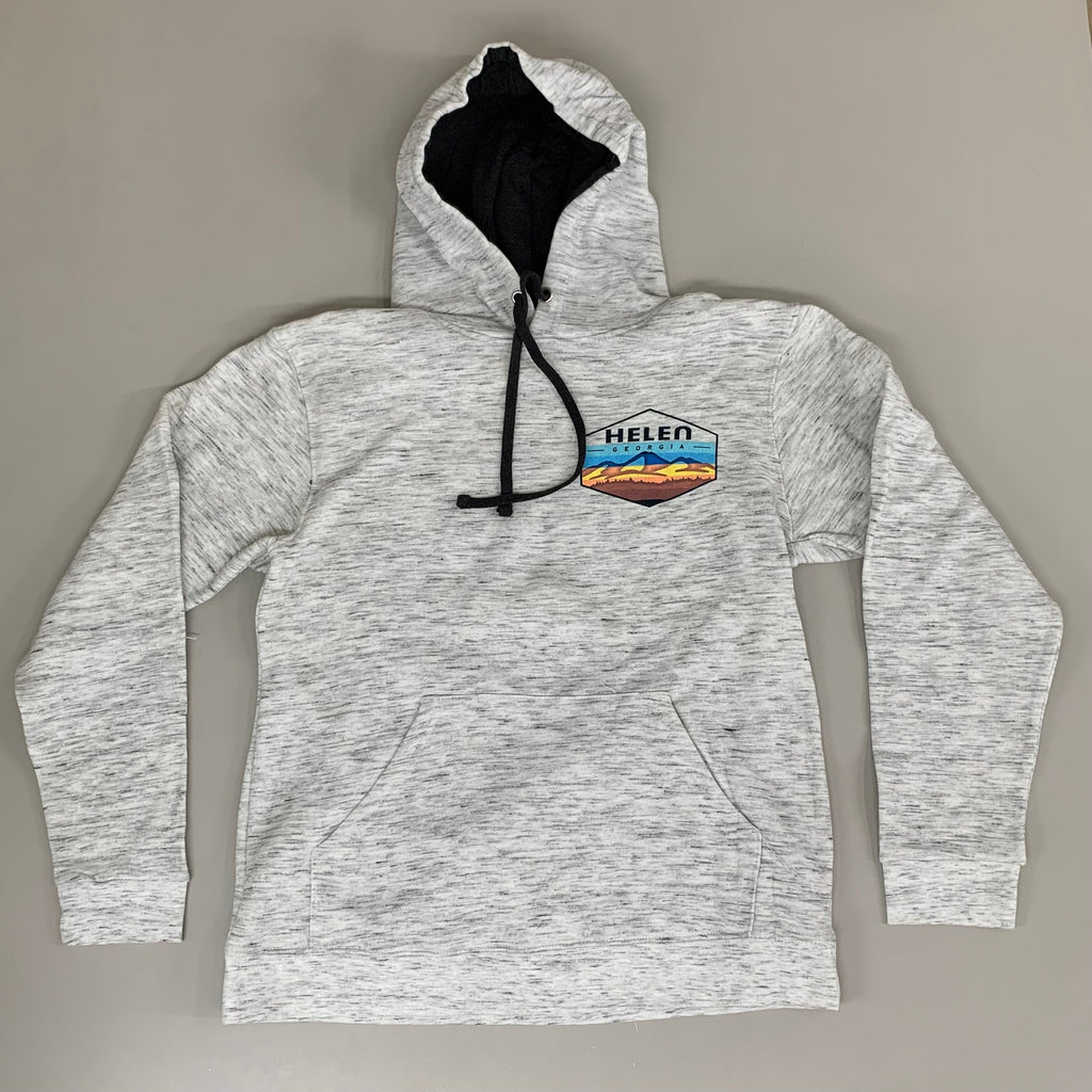 LONEROCK Helen Georgia Tie Hoodie Sz Small White/Grey