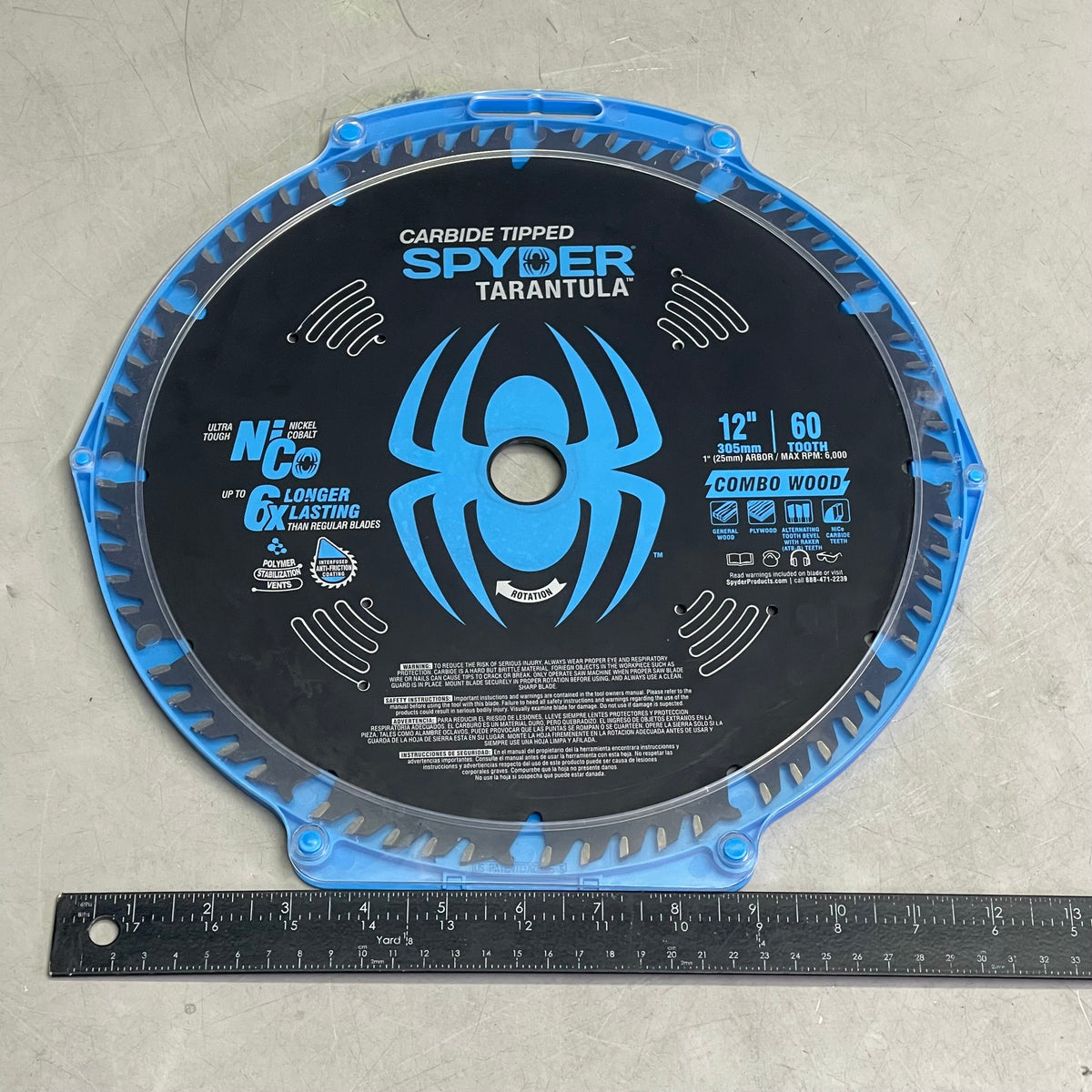 SPYDER Tarantula Combo Wood Circular Saw Blade 60-Tooth, 12" Black 13022