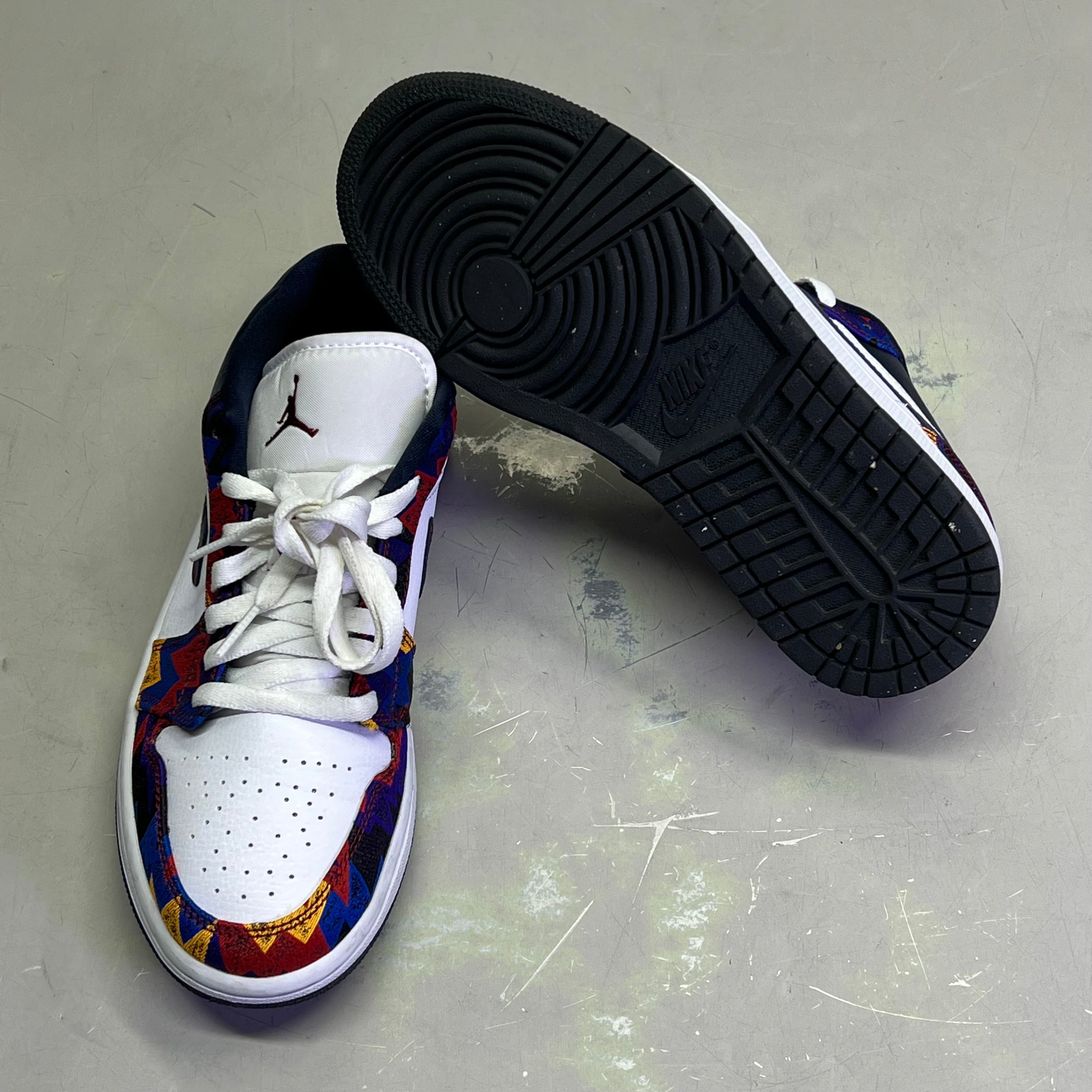 NIKE Air Jordan 1 Low SE 'Nothing But Net' Shoes Unisex Sz 7.5 Multicolor (Pre-Owned)