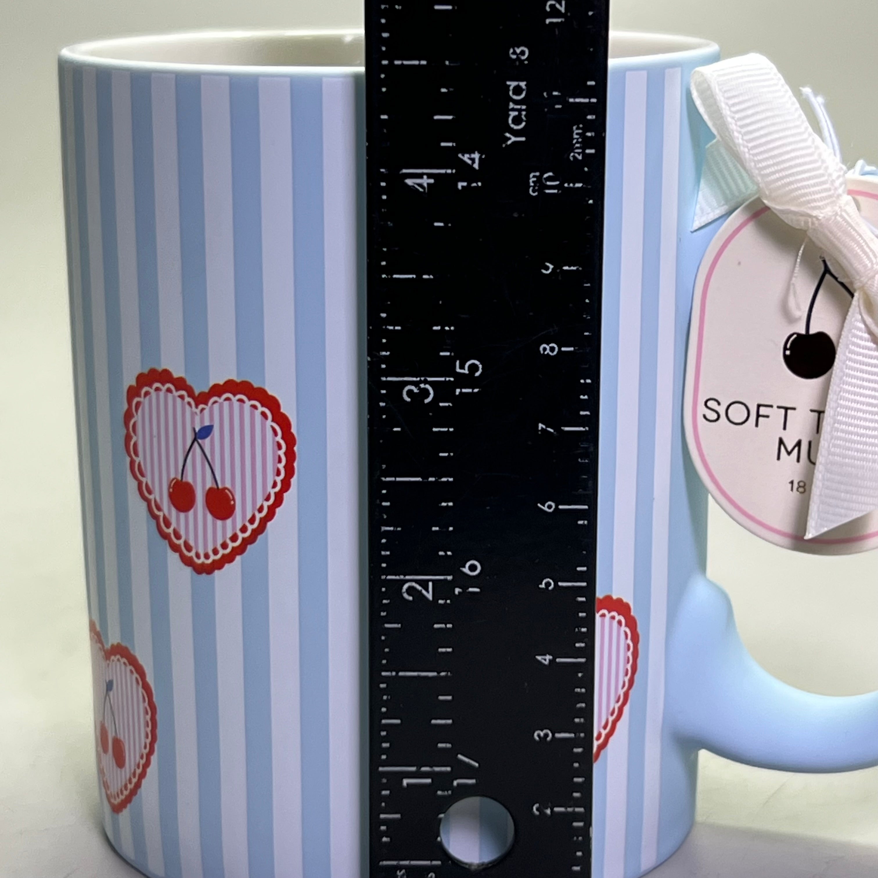 ECCOLO LTD (4 Pcs) Mugs With Fruit Design Sz 4.5" H x 3.5" D Blue MU165K