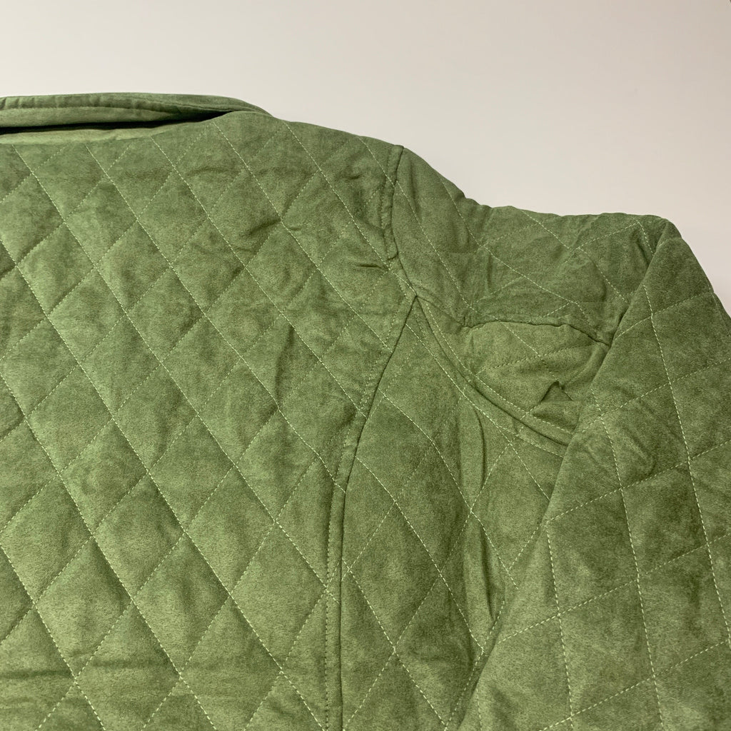 BRIDGE HAMPTON ISSAC MIZRAHI LIVE! Faux Suede Coat Full Snap Up Basil Size 5X