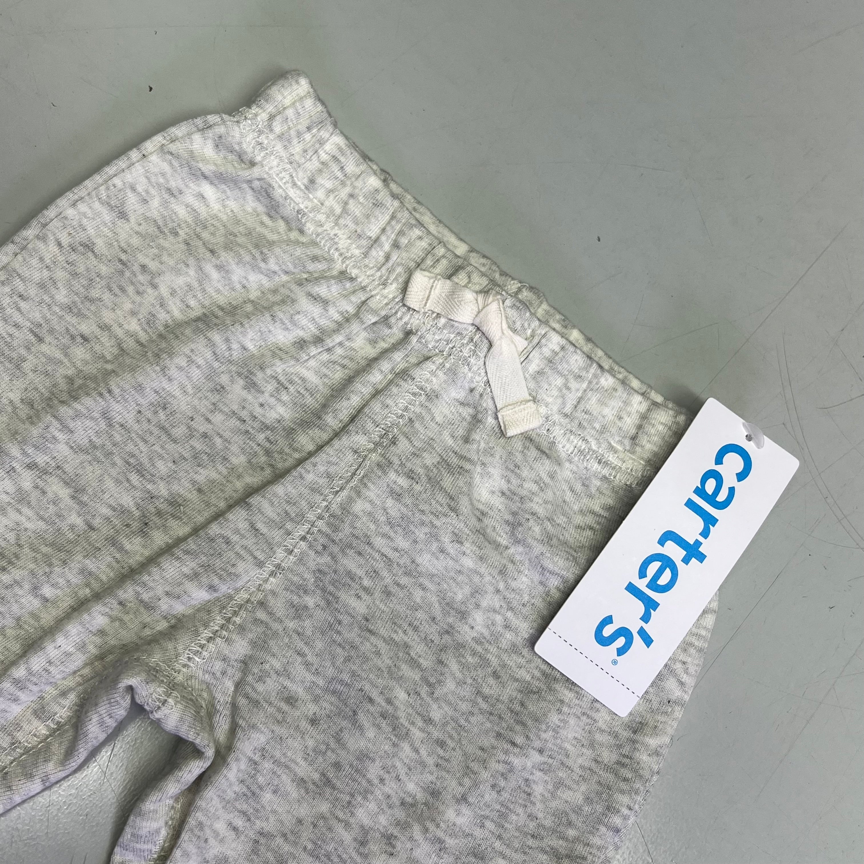 CARTERS (SET OF 2) Cotton Jogger Pants Baby's 9M Heather Grey/Ivory 1S992310