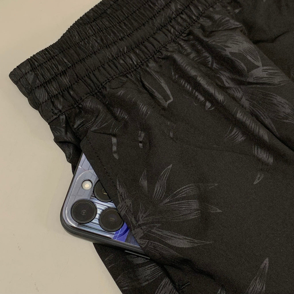RAYA SUN Stretch Swim Style Shorts W/ Flower Design Women's 2X Black/Gray