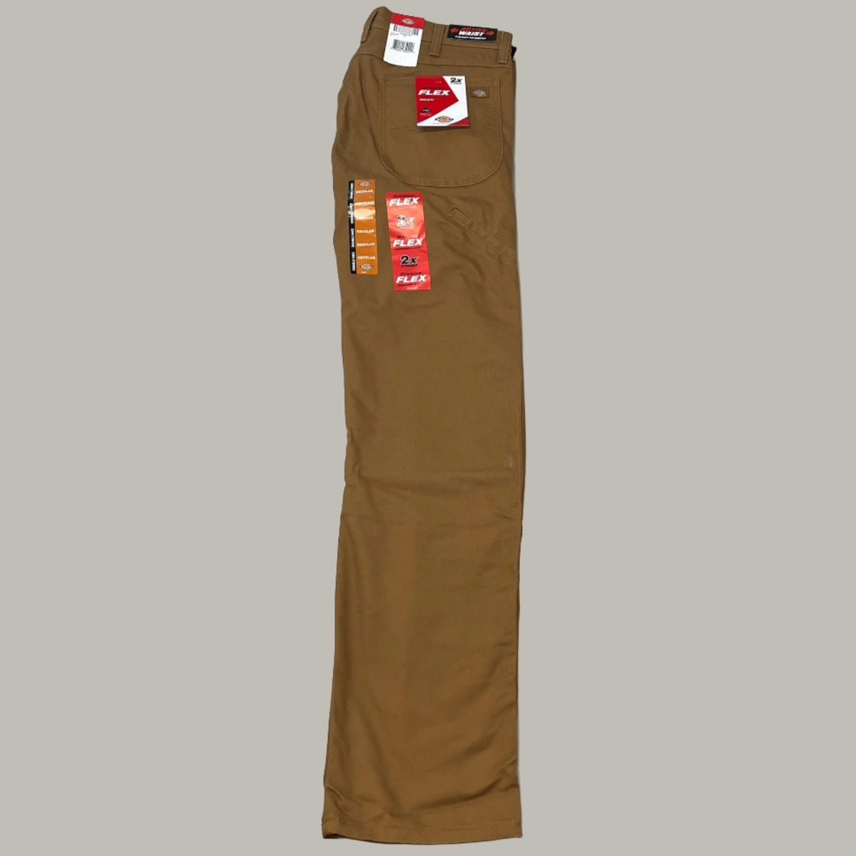 DICKIES Flex Regular Fit Double Knee Pant Men's Sz 38X34 Stonewashed Brown Duck