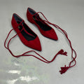 GUESS Vida Pointy Ankle Wrap Around Ballet Flats Women's Sz 7.5 Red (Pre-Owned)