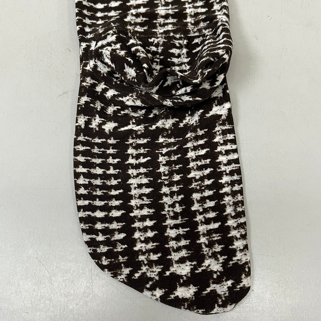 NORMA KAMALI Sleeve Open Back Catsuit Footsie Women's Sz M/38 Chocolate Plaid