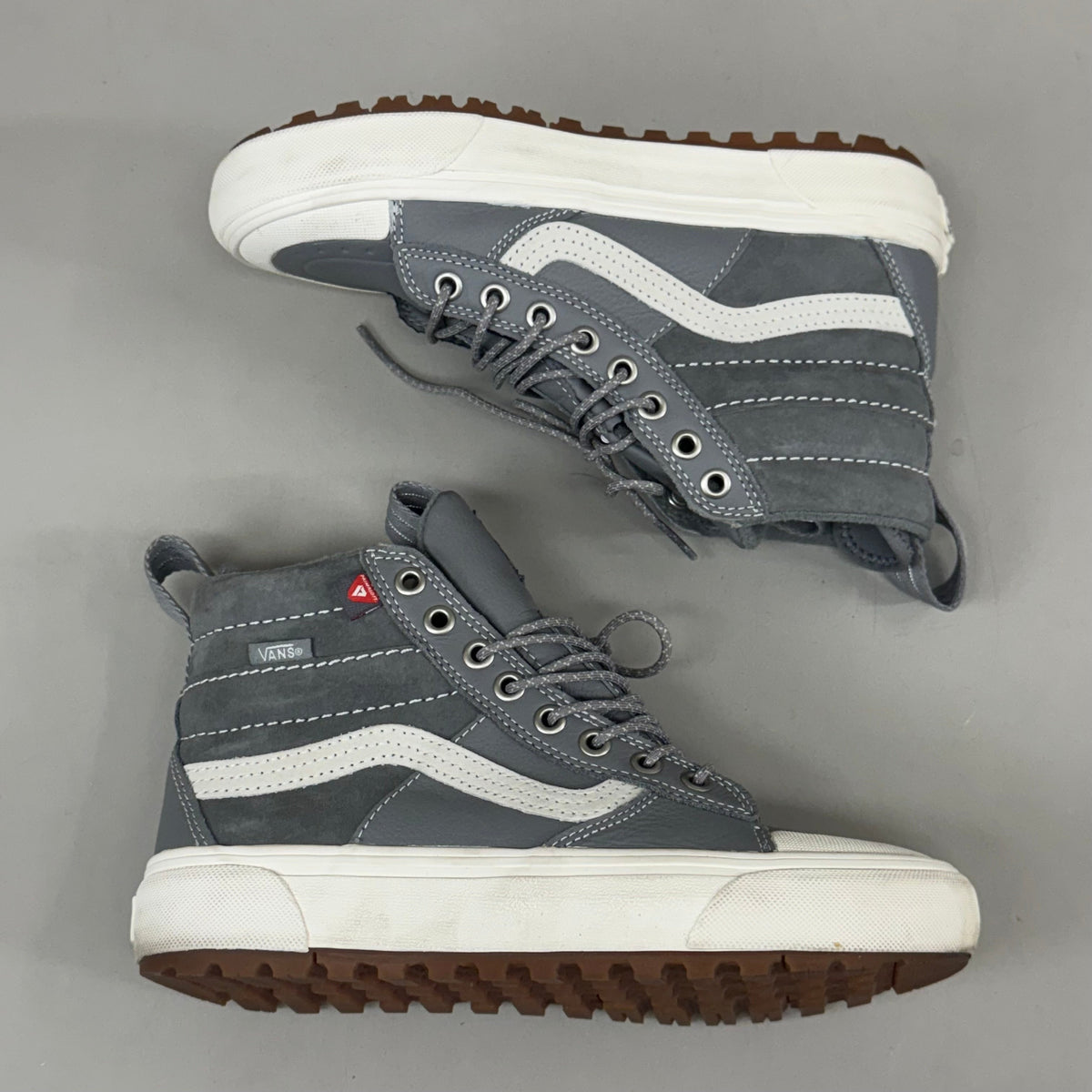 VANS Skate SK8Hi Canvas Shoes Men's Sz 5.5 Women's Sz 7 Grey/White (Pre-Owned)