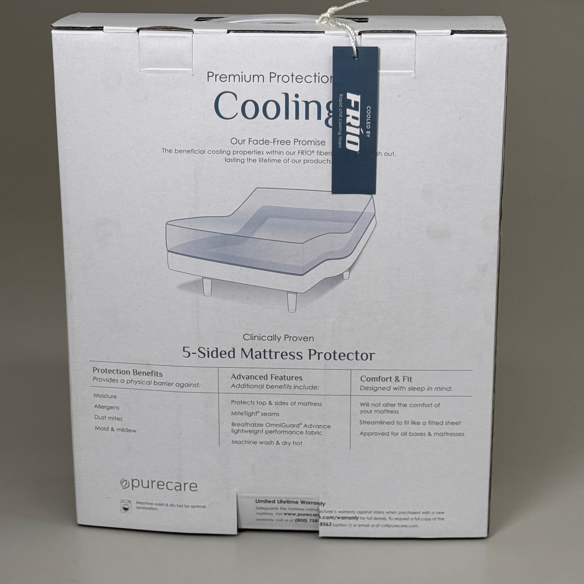 PURECARE Premium Protection Cooling 5-Sided Mattress Protector Cal King FRIOMP72