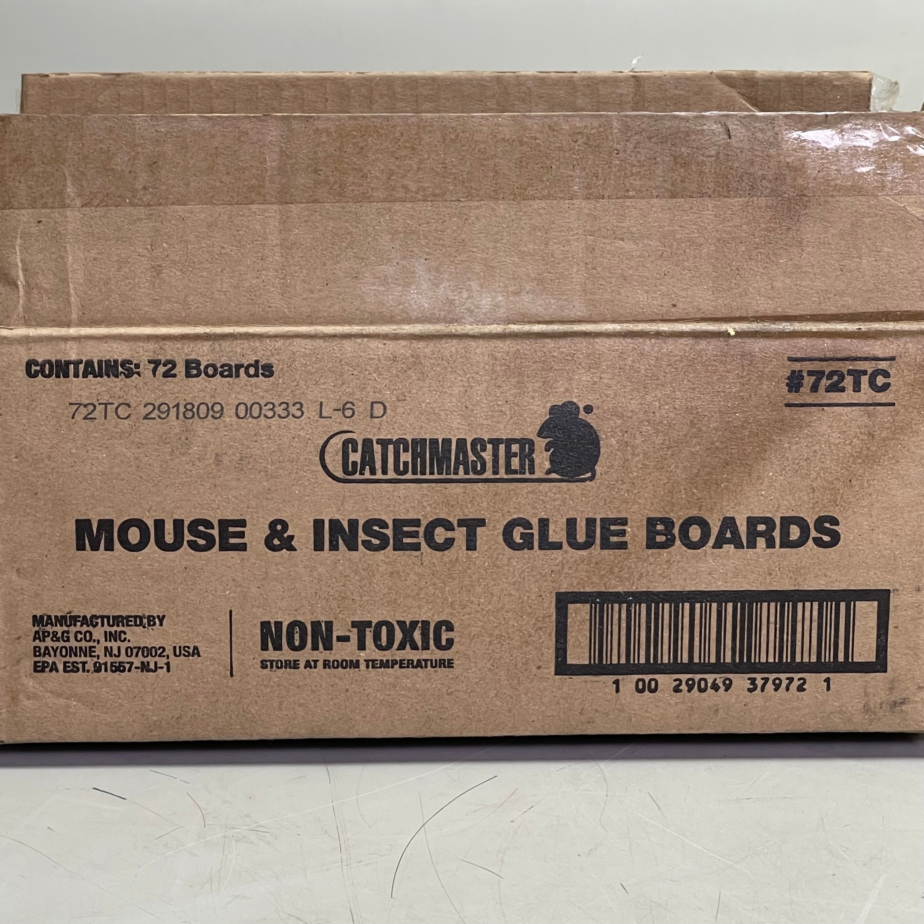 ZA@ CATCHMASTER (72-PACK) Mouse & Insect Glue Boards 10.1"x4" Peanut Butter Scented 72TC
