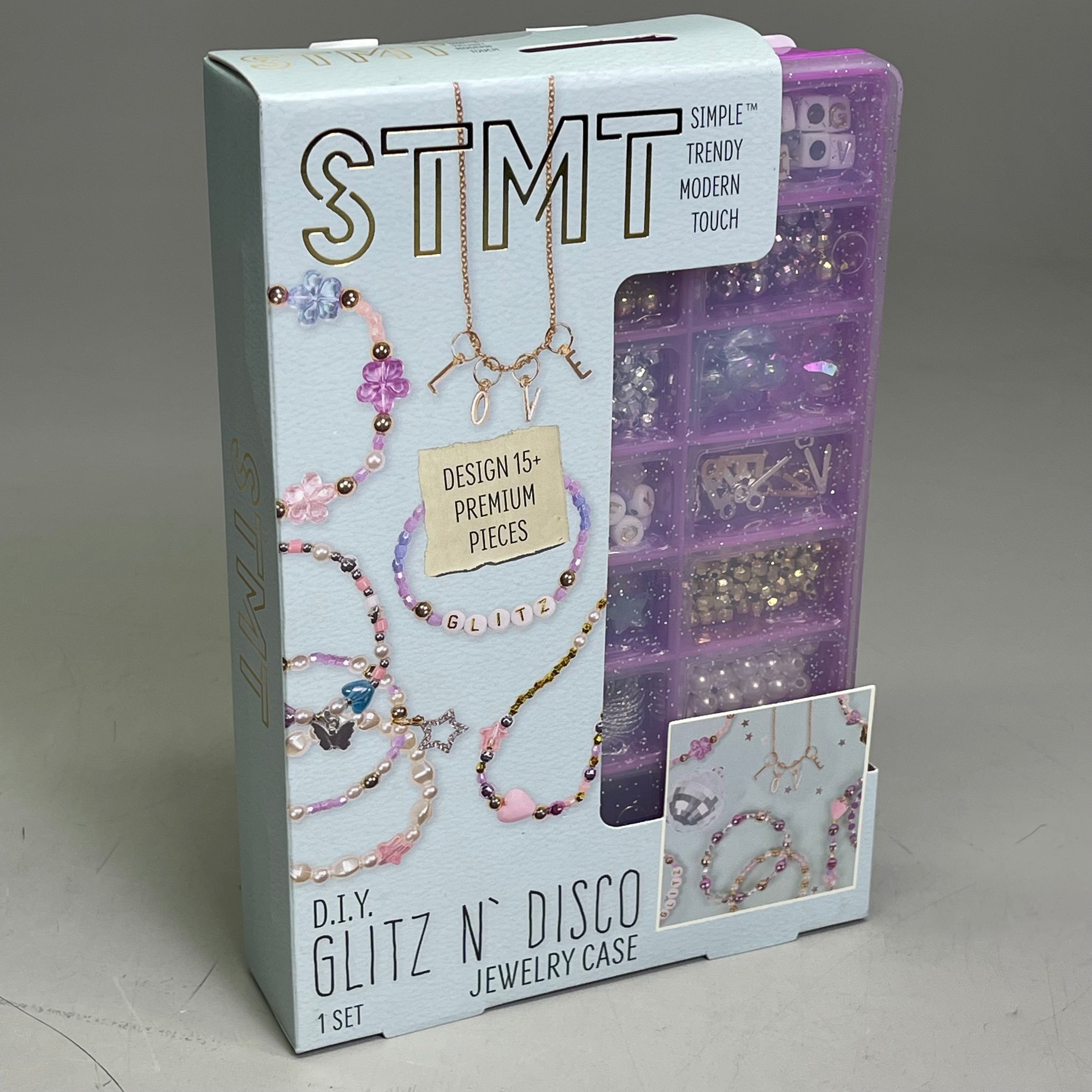 STMT DIY Glitz N Disco Jewelry Case Pink Custom Necklaces & Bracelets 225033