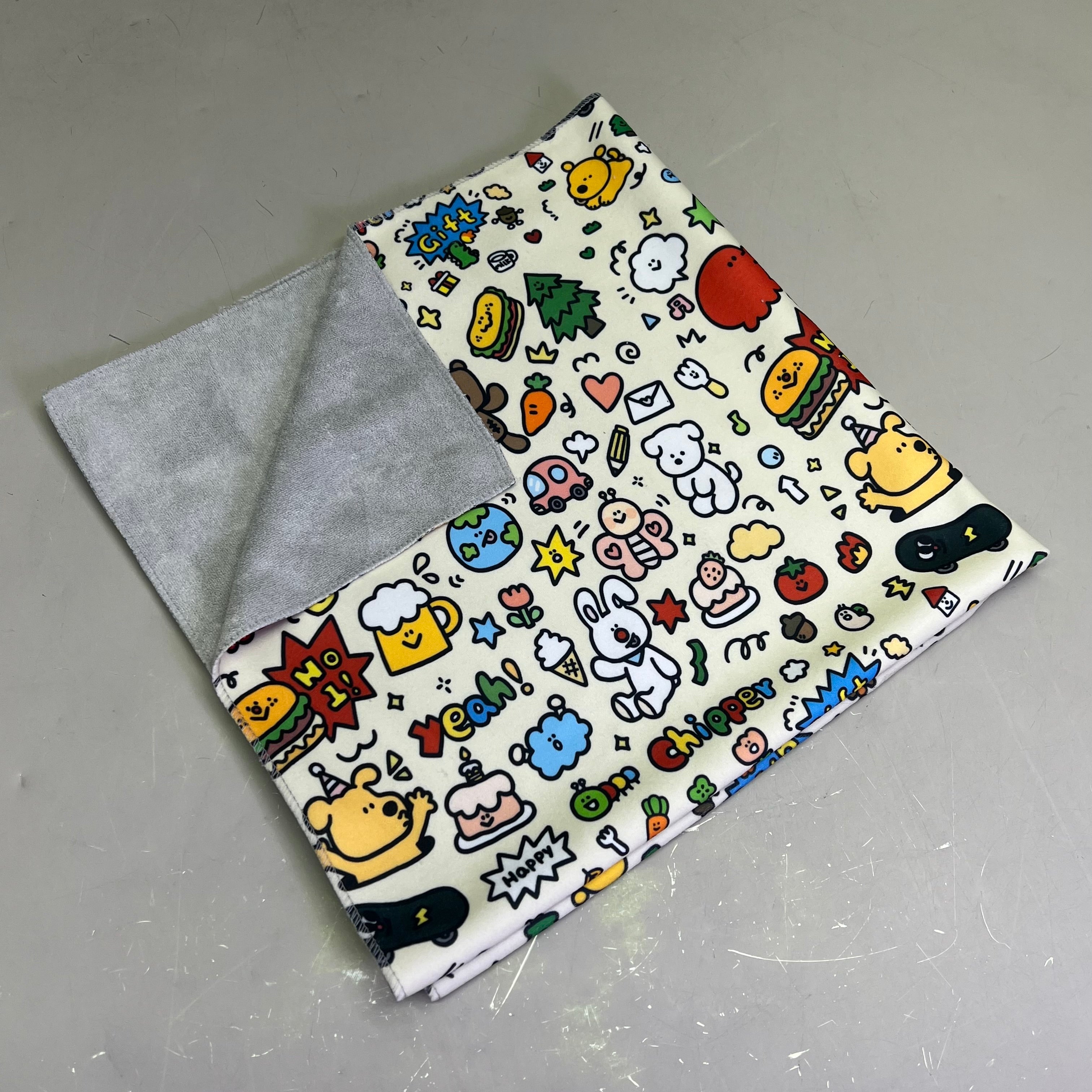 LOVLEY CAVES Self Adhesive Cat Wrap Grooming Blanket Doodle Pattern 1882742