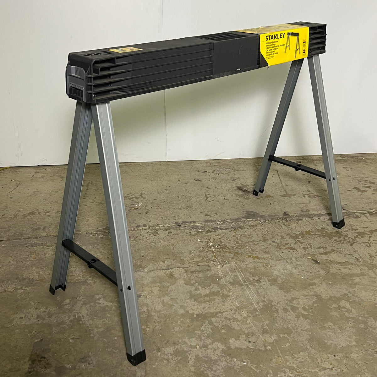 STANLEY Foldup Sawhorse W/ Metal Legs 40" L x 30.5" H ,STST11151 Black & Yellow